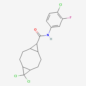 molecular formula C17H17Cl3FNO B4018807 10,10-dichloro-N-(4-chloro-3-fluorophenyl)tricyclo[7.1.0.0~4,6~]decane-5-carboxamide 
