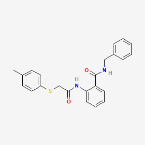 molecular formula C23H22N2O2S B4018808 N-benzyl-2-({[(4-methylphenyl)thio]acetyl}amino)benzamide 