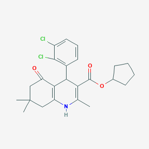 molecular formula C24H27Cl2NO3 B401882 Cyclopentyl 4-(2,3-dichlorophenyl)-2,7,7-trimethyl-5-oxo-1,4,5,6,7,8-hexahydroquinoline-3-carboxylate 