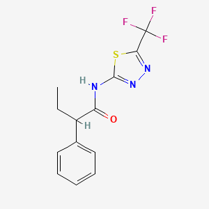 molecular formula C13H12F3N3OS B4018825 2-phenyl-N-[5-(trifluoromethyl)-1,3,4-thiadiazol-2-yl]butanamide 