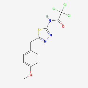 molecular formula C12H10Cl3N3O2S B4018828 2,2,2-trichloro-N-[5-(4-methoxybenzyl)-1,3,4-thiadiazol-2-yl]acetamide 