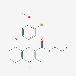 molecular formula C21H22BrNO4 B401883 Prop-2-en-1-yl 4-(3-bromo-4-methoxyphenyl)-2-methyl-5-oxo-1,4,5,6,7,8-hexahydroquinoline-3-carboxylate 