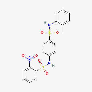 molecular formula C19H17N3O6S2 B4018832 N-(4-{[(2-methylphenyl)amino]sulfonyl}phenyl)-2-nitrobenzenesulfonamide 