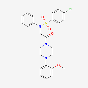 molecular formula C25H26ClN3O4S B4018845 4-chloro-N-{2-[4-(2-methoxyphenyl)-1-piperazinyl]-2-oxoethyl}-N-phenylbenzenesulfonamide 
