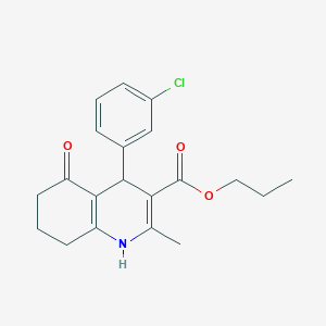 Propyl 4-(3-chlorophenyl)-2-methyl-5-oxo-1,4,5,6,7,8-hexahydro-3-quinolinecarboxylate