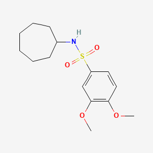molecular formula C15H23NO4S B4018866 N-cycloheptyl-3,4-dimethoxybenzenesulfonamide 