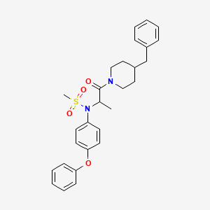 molecular formula C28H32N2O4S B4018875 N-[2-(4-benzyl-1-piperidinyl)-1-methyl-2-oxoethyl]-N-(4-phenoxyphenyl)methanesulfonamide 