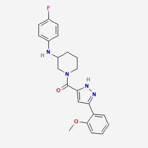 molecular formula C22H23FN4O2 B4018881 N-(4-fluorophenyl)-1-{[3-(2-methoxyphenyl)-1H-pyrazol-5-yl]carbonyl}-3-piperidinamine 