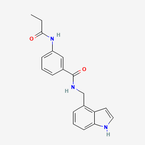 molecular formula C19H19N3O2 B4018882 N-(1H-indol-4-ylmethyl)-3-(propionylamino)benzamide 