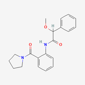 molecular formula C20H22N2O3 B4018894 2-methoxy-2-phenyl-N-[2-(1-pyrrolidinylcarbonyl)phenyl]acetamide 