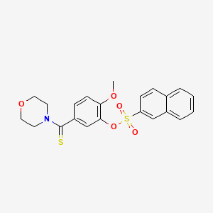 molecular formula C22H21NO5S2 B4018898 2-methoxy-5-(4-morpholinylcarbonothioyl)phenyl 2-naphthalenesulfonate 