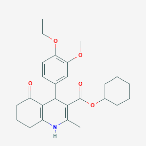 molecular formula C26H33NO5 B401891 Cyclohexyl 4-(4-ethoxy-3-methoxyphenyl)-2-methyl-5-oxo-1,4,5,6,7,8-hexahydroquinoline-3-carboxylate 