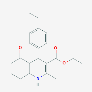 molecular formula C22H27NO3 B401892 Propan-2-yl 4-(4-ethylphenyl)-2-methyl-5-oxo-1,4,5,6,7,8-hexahydroquinoline-3-carboxylate 