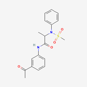 molecular formula C18H20N2O4S B4018922 N~1~-(3-acetylphenyl)-N~2~-(methylsulfonyl)-N~2~-phenylalaninamide 