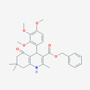 molecular formula C29H33NO6 B401893 Phenylmethyl 2,7,7-trimethyl-5-oxo-4-[2,3,4-tris(methyloxy)phenyl]-1,4,5,6,7,8-hexahydroquinoline-3-carboxylate 