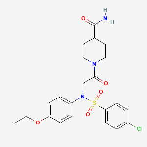 molecular formula C22H26ClN3O5S B4018942 1-[N-[(4-chlorophenyl)sulfonyl]-N-(4-ethoxyphenyl)glycyl]-4-piperidinecarboxamide 