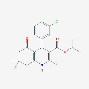 molecular formula C22H26ClNO3 B401895 1-Methylethyl 4-(3-chlorophenyl)-2,7,7-trimethyl-5-oxo-1,4,5,6,7,8-hexahydroquinoline-3-carboxylate 