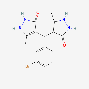 molecular formula C16H17BrN4O2 B4018951 4,4'-[(3-bromo-4-methylphenyl)methylene]bis(3-methyl-1H-pyrazol-5-ol) 