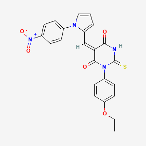 molecular formula C23H18N4O5S B4018959 1-(4-ethoxyphenyl)-5-{[1-(4-nitrophenyl)-1H-pyrrol-2-yl]methylene}-2-thioxodihydro-4,6(1H,5H)-pyrimidinedione 