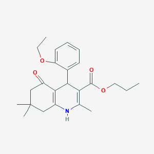 molecular formula C24H31NO4 B401896 Propyl 4-(2-ethoxyphenyl)-2,7,7-trimethyl-5-oxo-1,4,5,6,7,8-hexahydroquinoline-3-carboxylate 