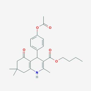 molecular formula C25H31NO5 B401897 Butyl 4-[4-(acetyloxy)phenyl]-2,7,7-trimethyl-5-oxo-1,4,5,6,7,8-hexahydro-3-quinolinecarboxylate 