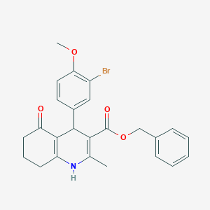 molecular formula C25H24BrNO4 B401898 Benzyl 4-(3-bromo-4-methoxyphenyl)-2-methyl-5-oxo-1,4,5,6,7,8-hexahydroquinoline-3-carboxylate 