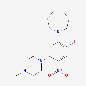 molecular formula C17H25FN4O2 B4018984 1-[2-fluoro-5-(4-methyl-1-piperazinyl)-4-nitrophenyl]azepane 