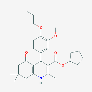 Cyclopentyl 4-(3-methoxy-4-propoxyphenyl)-2,7,7-trimethyl-5-oxo-1,4,5,6,7,8-hexahydroquinoline-3-carboxylate