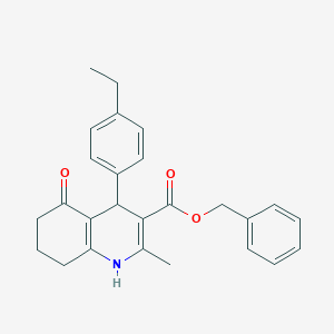 molecular formula C26H27NO3 B401900 Benzyl 4-(4-ethylphenyl)-2-methyl-5-oxo-1,4,5,6,7,8-hexahydroquinoline-3-carboxylate 