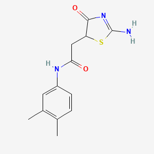molecular formula C13H15N3O2S B4019016 N-(3,4-dimethylphenyl)-2-(2-imino-4-oxo-1,3-thiazolidin-5-yl)acetamide 