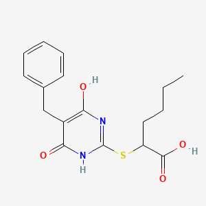 2-[(5-benzyl-4,6-dihydroxy-2-pyrimidinyl)thio]hexanoic acid