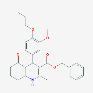 molecular formula C28H31NO5 B401902 Benzyl 4-(3-methoxy-4-propoxyphenyl)-2-methyl-5-oxo-1,4,5,6,7,8-hexahydro-3-quinolinecarboxylate 