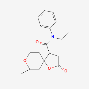 molecular formula C19H25NO4 B4019025 N-ethyl-7,7-dimethyl-2-oxo-N-phenyl-1,8-dioxaspiro[4.5]decane-4-carboxamide 
