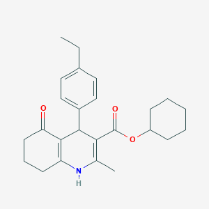 molecular formula C25H31NO3 B401903 Cyclohexyl 4-(4-ethylphenyl)-2-methyl-5-oxo-1,4,5,6,7,8-hexahydroquinoline-3-carboxylate 