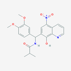 molecular formula C22H23N3O6 B4019050 N-[(3,4-dimethoxyphenyl)(8-hydroxy-5-nitro-7-quinolinyl)methyl]-2-methylpropanamide 
