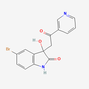 molecular formula C15H11BrN2O3 B4019055 5-溴-3-羟基-3-[2-氧代-2-(3-吡啶基)乙基]-1,3-二氢-2H-吲哚-2-酮 