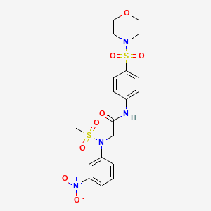 molecular formula C19H22N4O8S2 B4019061 N~2~-(methylsulfonyl)-N~1~-[4-(4-morpholinylsulfonyl)phenyl]-N~2~-(3-nitrophenyl)glycinamide 