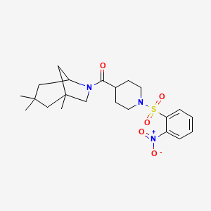 molecular formula C22H31N3O5S B4019068 1,3,3-trimethyl-6-({1-[(2-nitrophenyl)sulfonyl]-4-piperidinyl}carbonyl)-6-azabicyclo[3.2.1]octane 