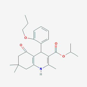 molecular formula C25H33NO4 B401907 1-Methylethyl 2,7,7-trimethyl-5-oxo-4-[2-(propyloxy)phenyl]-1,4,5,6,7,8-hexahydroquinoline-3-carboxylate 