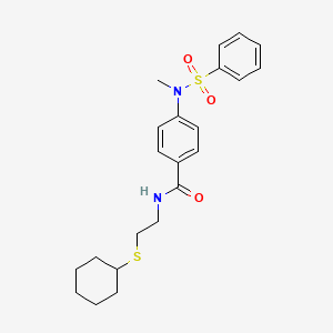 molecular formula C22H28N2O3S2 B4019080 N-[2-(cyclohexylthio)ethyl]-4-[methyl(phenylsulfonyl)amino]benzamide 