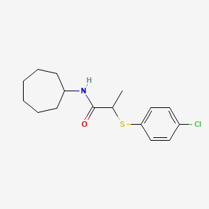 2-[(4-chlorophenyl)thio]-N-cycloheptylpropanamide