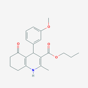 molecular formula C21H25NO4 B401909 Propyl 4-(3-methoxyphenyl)-2-methyl-5-oxo-1,4,5,6,7,8-hexahydro-3-quinolinecarboxylate 