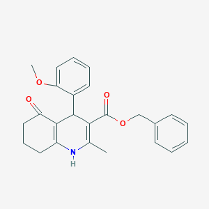 molecular formula C25H25NO4 B401910 Benzyl 4-(2-methoxyphenyl)-2-methyl-5-oxo-1,4,5,6,7,8-hexahydro-3-quinolinecarboxylate 