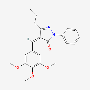 molecular formula C22H24N2O4 B4019110 2-phenyl-5-propyl-4-(3,4,5-trimethoxybenzylidene)-2,4-dihydro-3H-pyrazol-3-one 