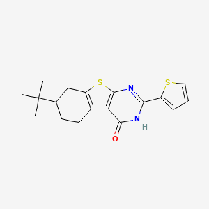molecular formula C18H20N2OS2 B4019116 7-tert-butyl-2-(2-thienyl)-5,6,7,8-tetrahydro[1]benzothieno[2,3-d]pyrimidin-4(3H)-one 