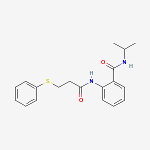 molecular formula C19H22N2O2S B4019119 N-isopropyl-2-{[3-(phenylthio)propanoyl]amino}benzamide 