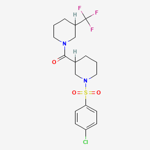 molecular formula C18H22ClF3N2O3S B4019127 1-[(4-chlorophenyl)sulfonyl]-3-{[3-(trifluoromethyl)-1-piperidinyl]carbonyl}piperidine 