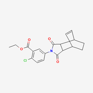 molecular formula C19H18ClNO4 B4019130 ethyl 2-chloro-5-(3,5-dioxo-4-azatricyclo[5.2.2.0~2,6~]undec-8-en-4-yl)benzoate 