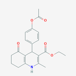 molecular formula C21H23NO5 B401915 Ethyl 4-[4-(acetyloxy)phenyl]-2-methyl-5-oxo-1,4,5,6,7,8-hexahydro-3-quinolinecarboxylate 