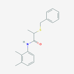 molecular formula C18H21NOS B4019154 2-(benzylthio)-N-(2,3-dimethylphenyl)propanamide 